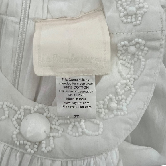 La Piccola Danza White Ruffled Beaded Trapeze Dress 3T - Picture 8 of 8